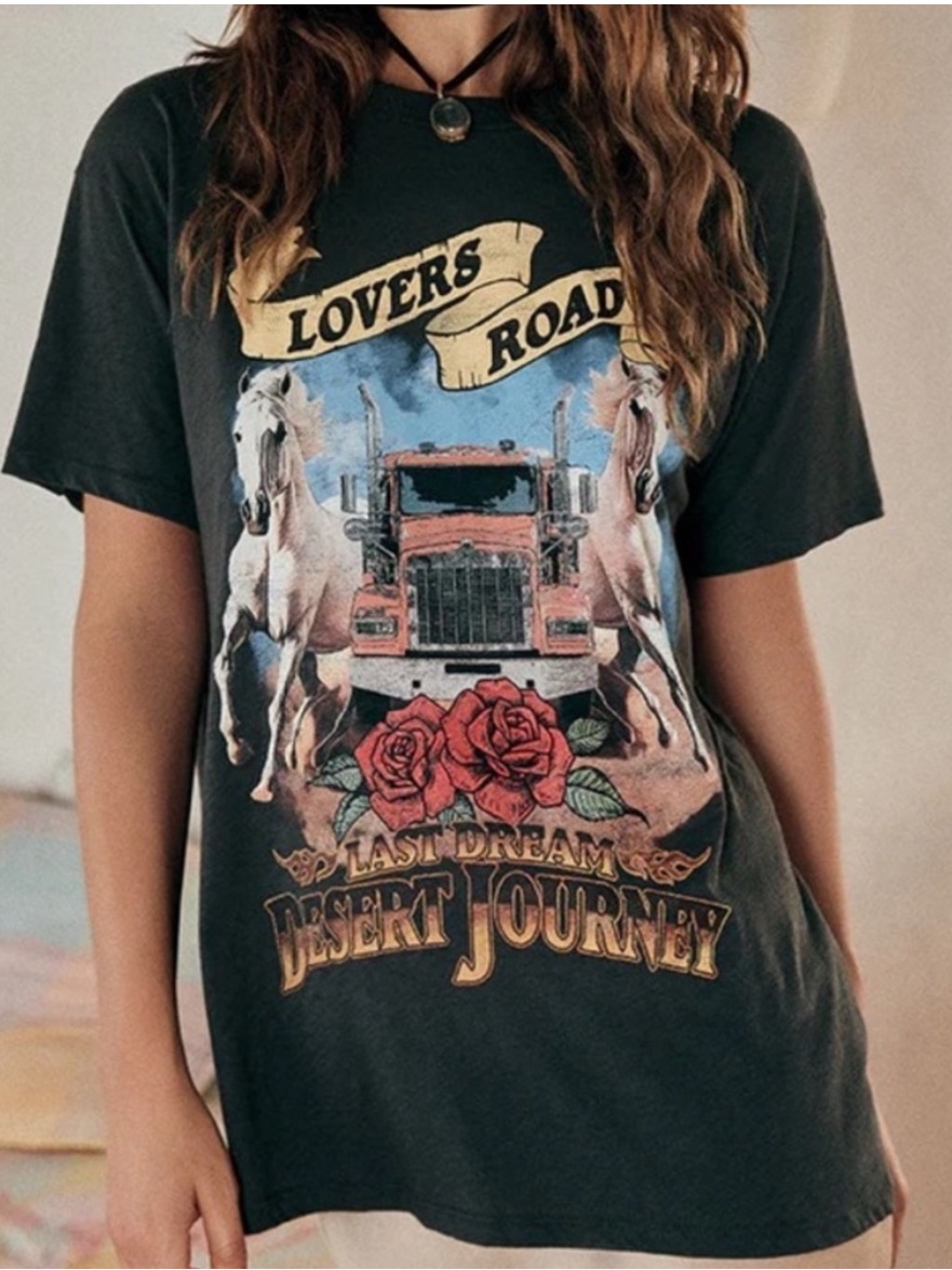 Nwt Spell Cotton Lover’s Road Biker Tee In Charcoal Size Medium